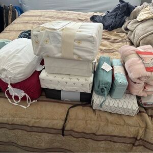 Elegant White and Gold Patterned Bedding Sheets